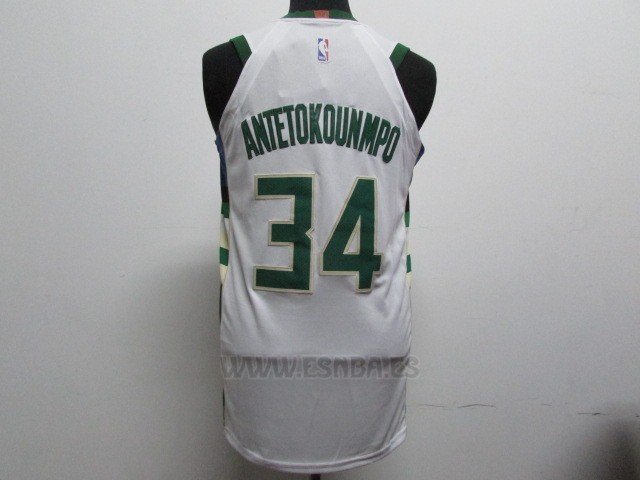 Camiseta Milwaukee Bucks Giannis Antetokounmpo #34 2017-18 Blanco